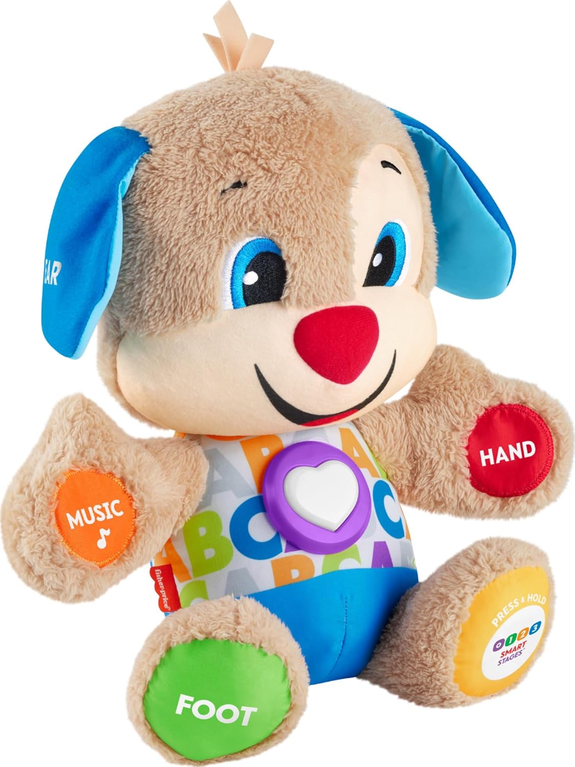 Fisher-Price Baby &amp; Toddler Toy Laugh &amp; Learn Smart Stages Puppy Musical Plush with Lights &amp; Phrases for Infants Ages 6+ Months
