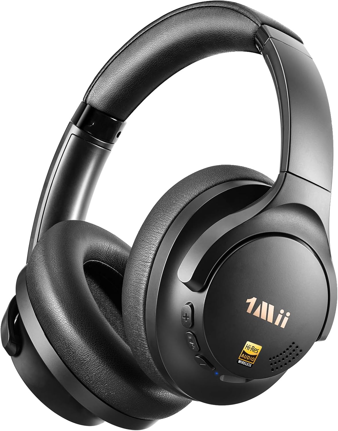 1Mii Y8+ Hybrid Active Noise Cancelling Headphones, 100H Playtime, Bluetooth 6.0 Over Ear LDAC Wireless Hi-Res Audio &amp; Deep Bass, Comfortable for Travel Airplane Home Office, Custom EQ via APP, Black