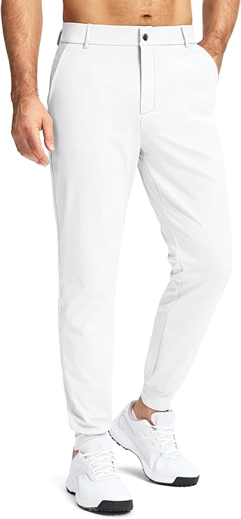G Gradual Men's Stretch Golf Joggers with 3 Pockets Slim Fit Sweatpants Work Dress Casual Pants for Men with Belt Loops