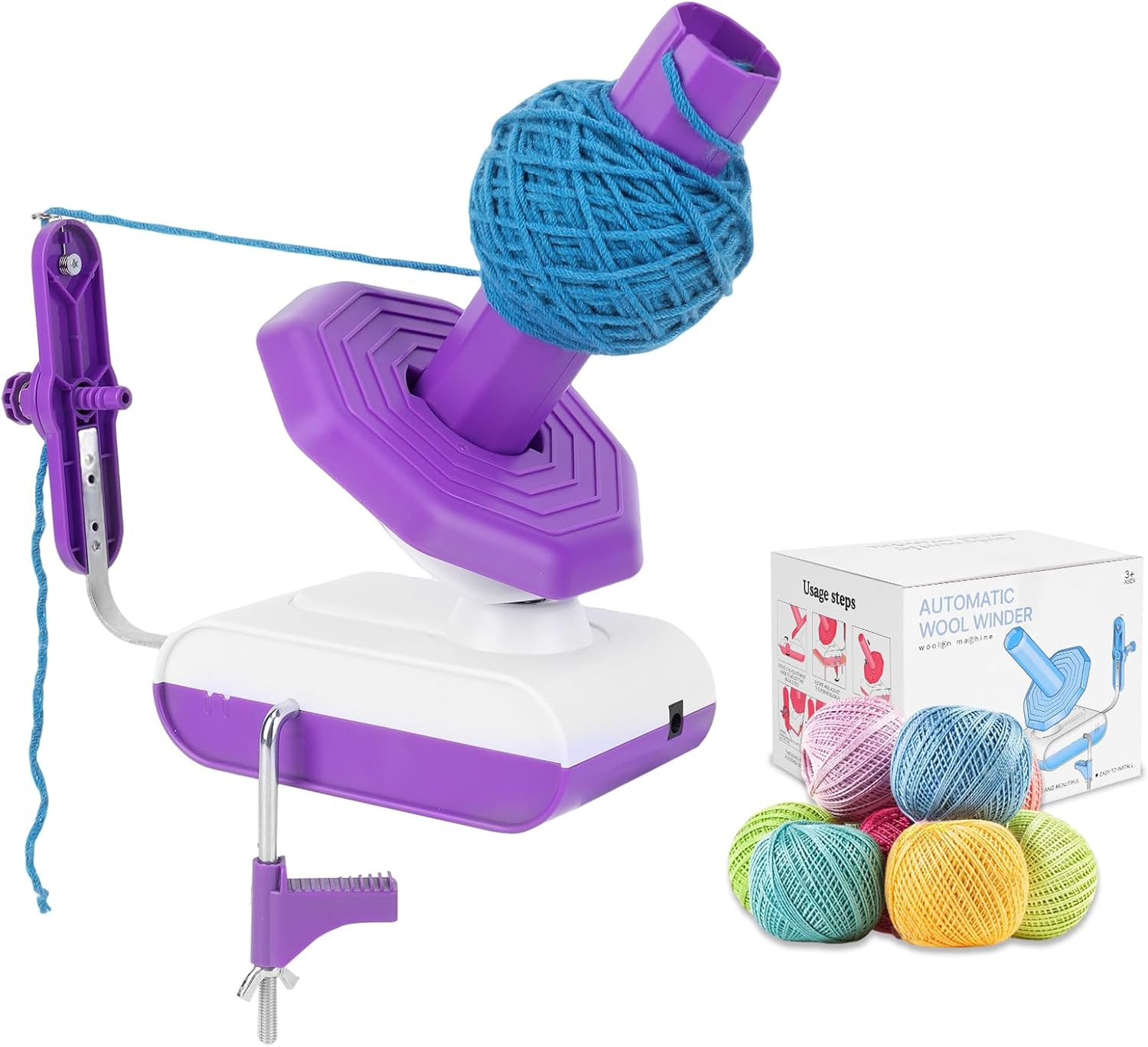 (open box color grey) Electric Yarn Winder, Large Capacity 13oz Yarn Ball Winder for Crocheting, Automatic Yarn Cake Roller Spinner with Strong Tension & Stepless Speed, Ideal for Knitting & Crochet Lovers