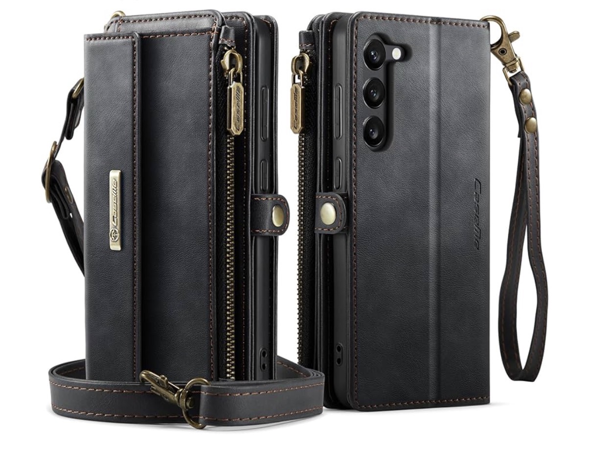 Wallet Case for Samsung Galaxy S23 Plus Cover PU Leather Card Holder Wrist Strap Cover with Samsung Galaxy S23 Plus Shell for Women Man Flip Folio with 4 Card Case (5)