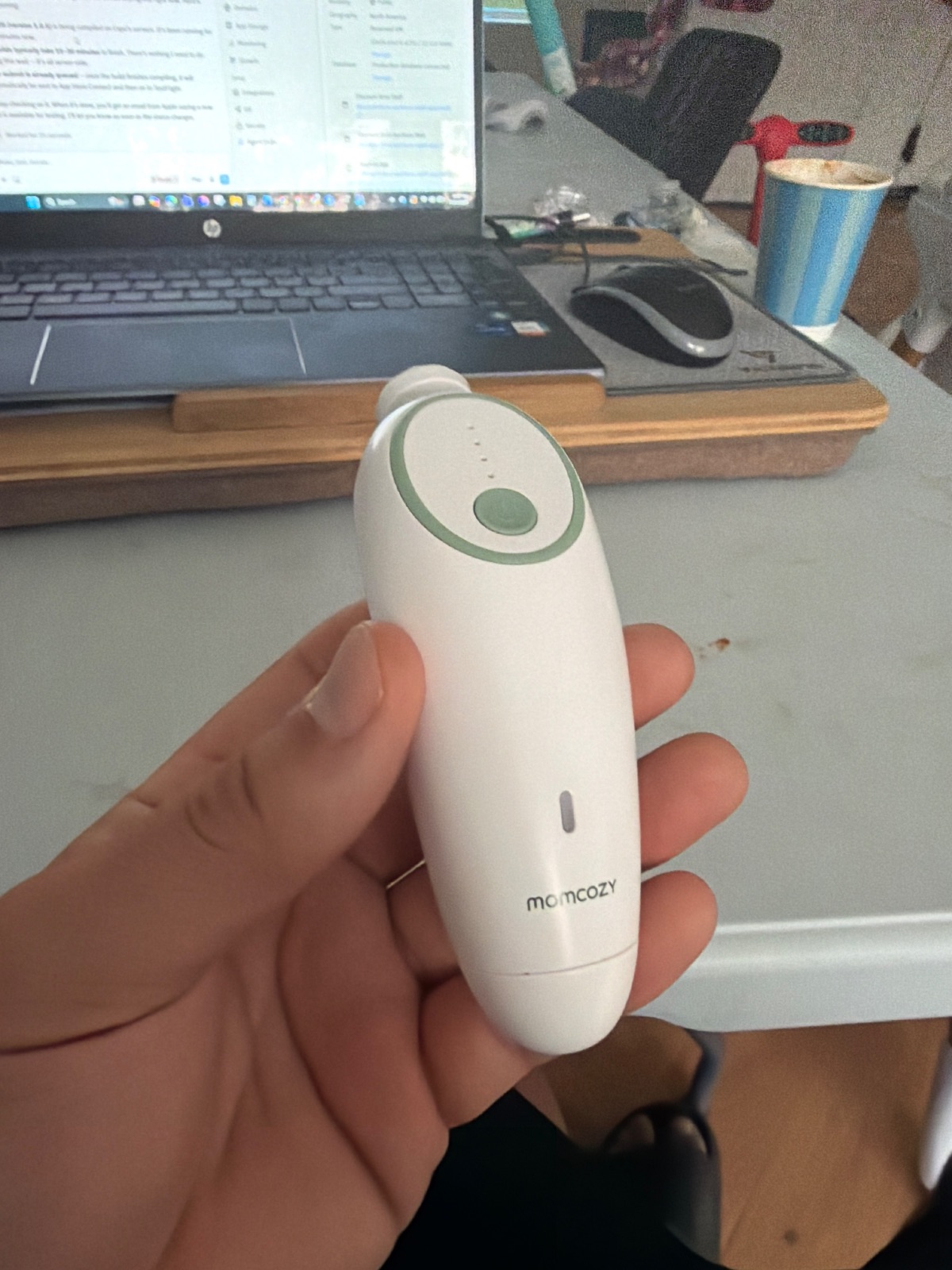 Momcozy Handheld Lactation Massager (White/Green)